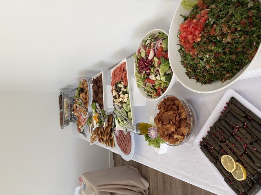 Catering table ready to serve